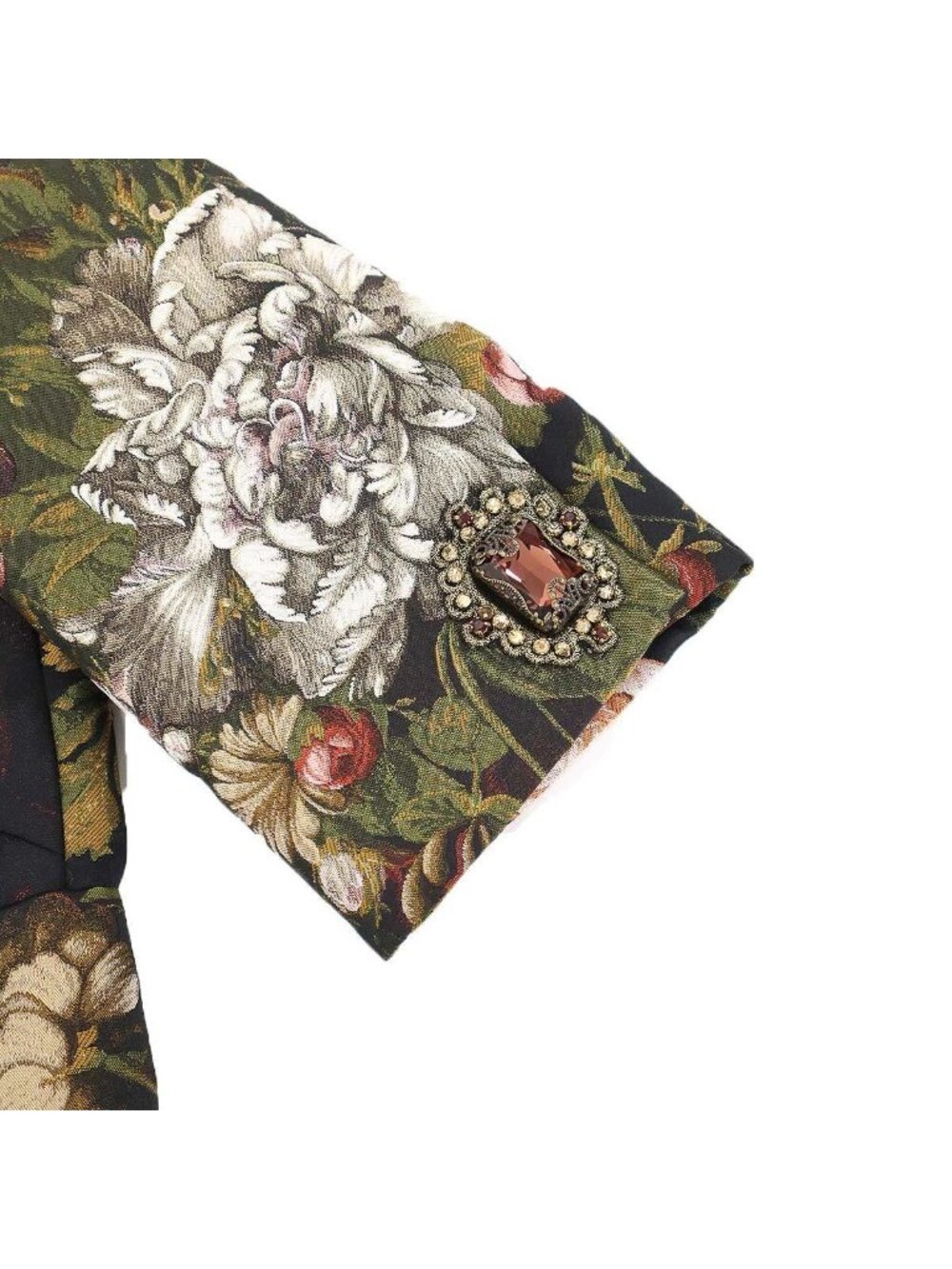 Dolce & Gabbana Flower Jacquard Bijou Stone Dress Black 38 - Picture 5 of 7